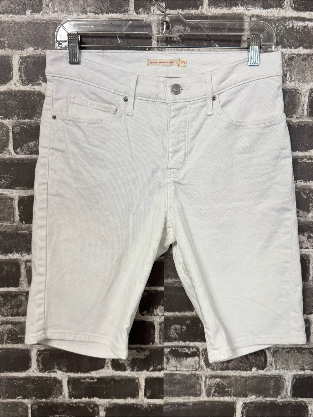 Levi’s shaping Bermuda shorts jean denim white